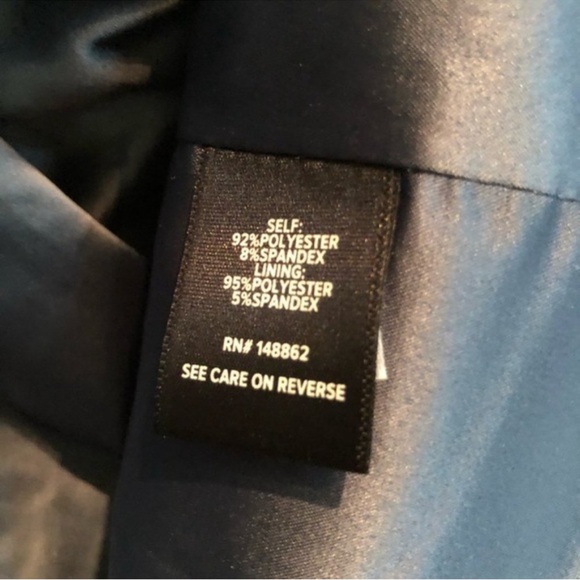 Torrid Blue crepe open blazer with Ruched Sleeves - Picture 7 of 9